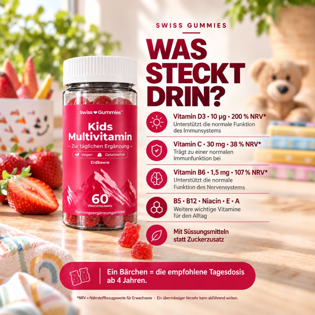 Kids Multivitamin – Fruchtgummis mit 8 ausgewählten Vitaminen